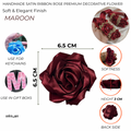 Handmade Satin Ribbon Rose – 6.5cm Decorative Artificial Flower | Premium Craft Flower