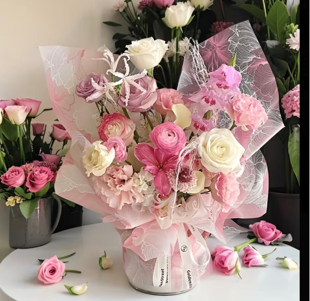 Floral Garden Luxe Wrap Sheets – Premium Bouquet Wrapping Collection (20 Sheets)