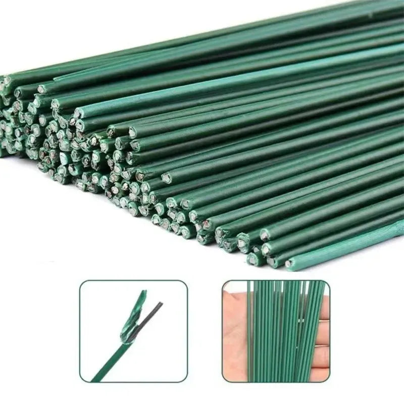 2mm Green Floral Stem Wire Sticks – 12 Inch / 30 CM Florist Wire for Artificial Flowers, Bouquet Making, Floral Crafts & DIY | Pack of 5, 15 & 25