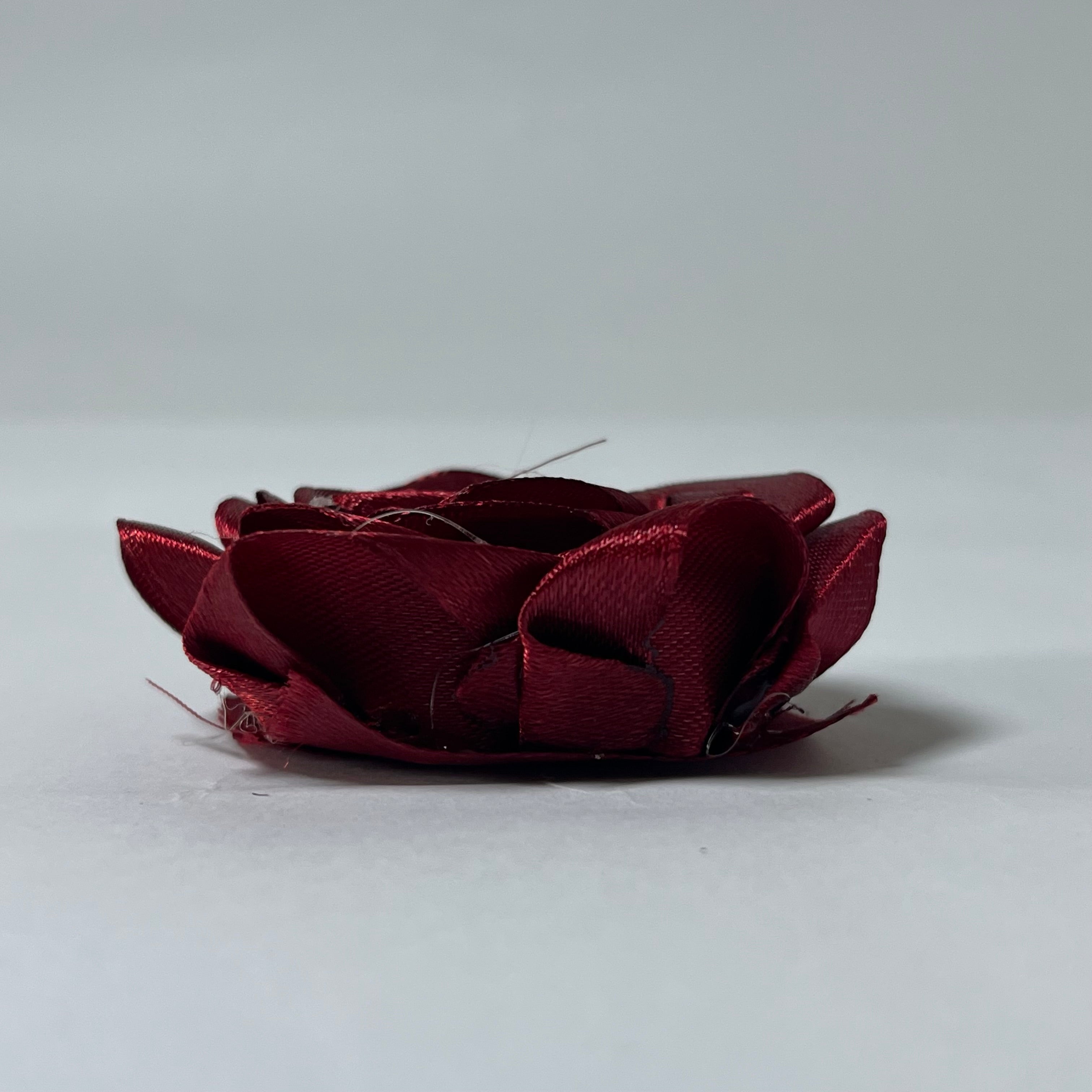 Handmade Satin Ribbon Rose – 6.5cm Decorative Artificial Flower | Premium Craft Flower