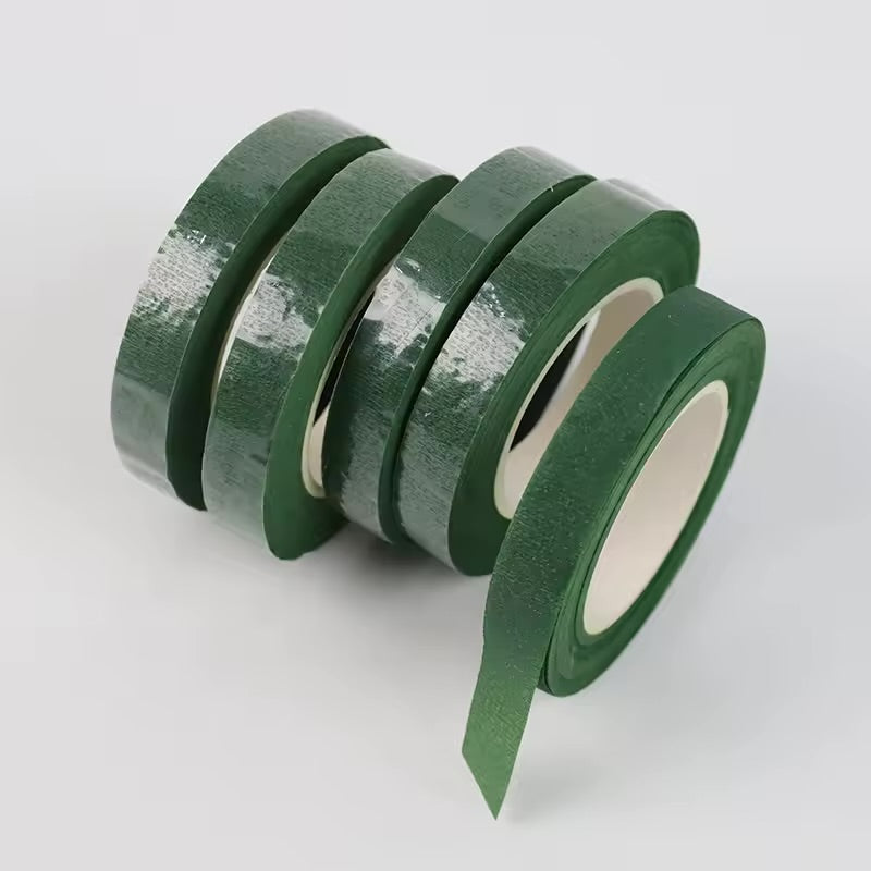 Premium Floral Tape 1.2cm x 25 Yards – Dark Green Florist Stem Wrap Tape for Flower Bouquets, Artificial Flowers, Floral Arrangements & DIY Crafts