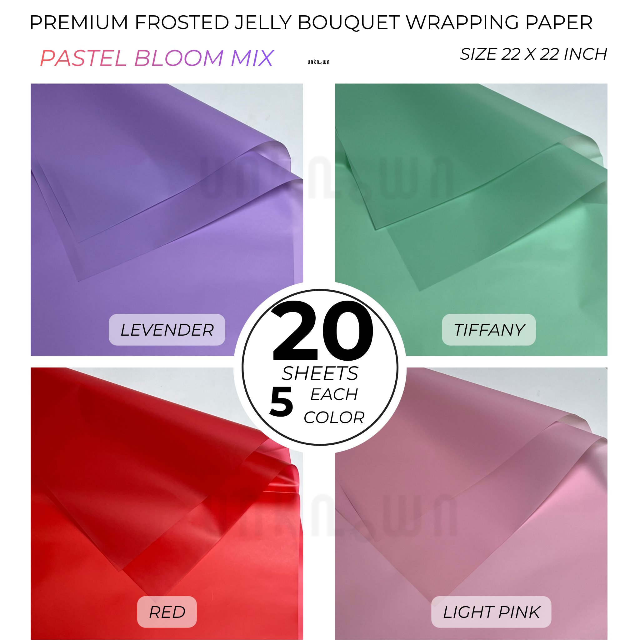 Premium Frosted Jelly Bouquet Wrapping Paper – Translucent Korean Flower Wrapping Sheets for Fresh Flowers, Florist Bouquets & Floral Packaging