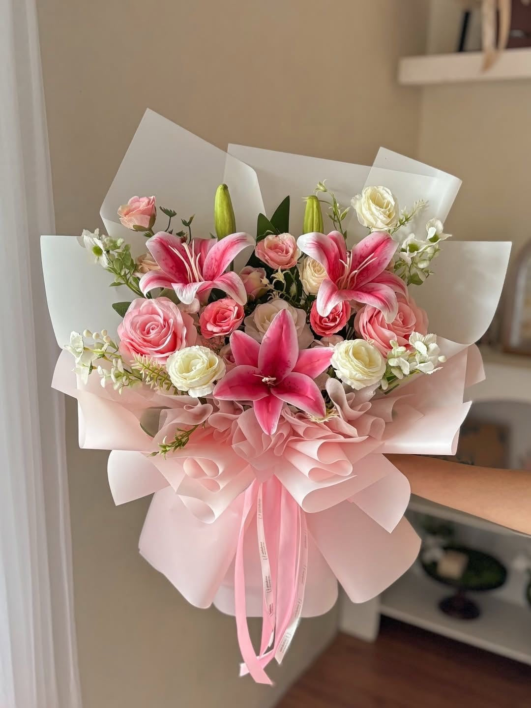 Premium Frosted Jelly Bouquet Wrapping Paper – 5 Sheets | Translucent Korean Flower Wrapping Paper for Fresh Flowers, Florist Bouquets & Floral Packaging