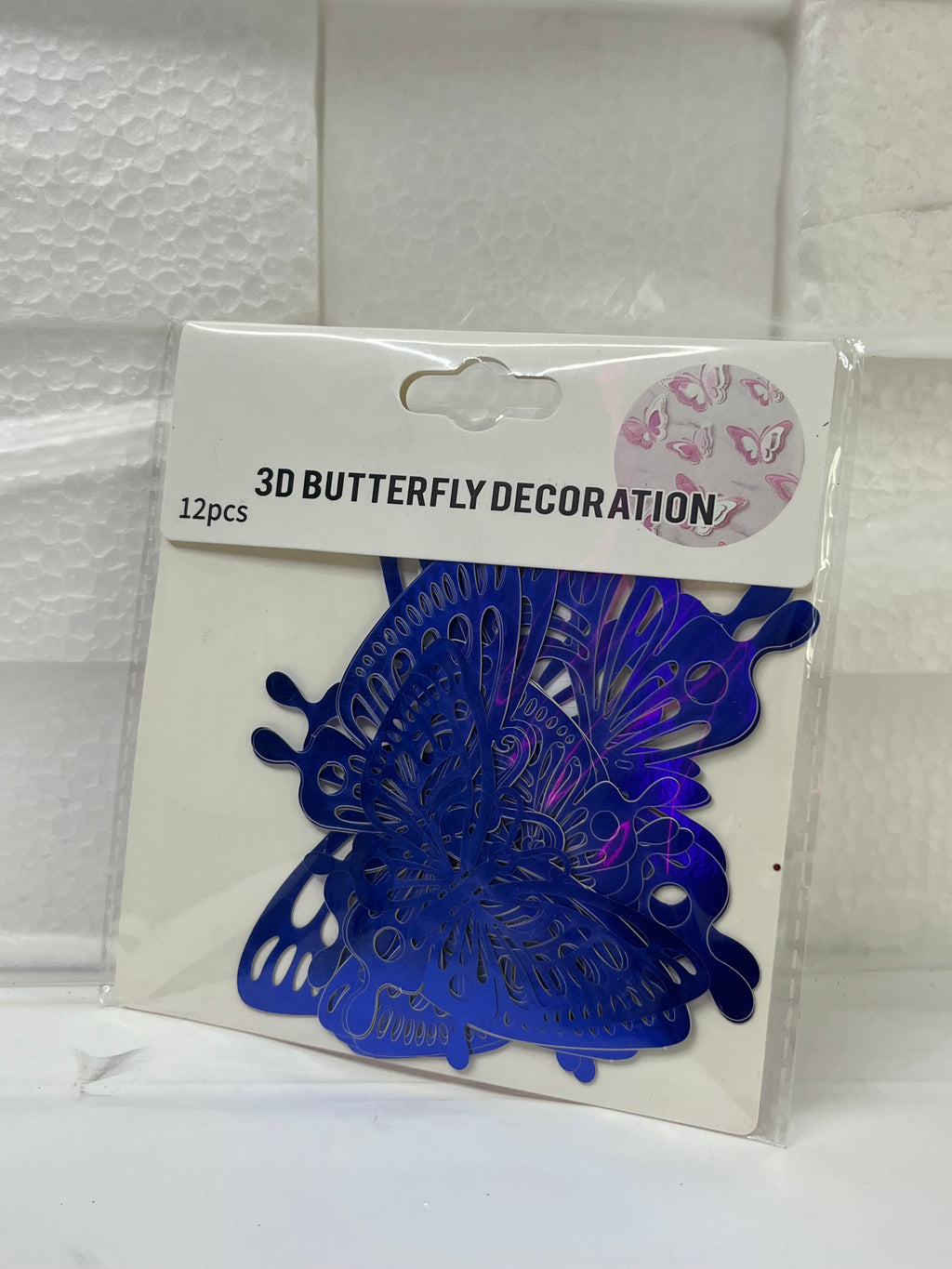 3D Acrylic Metallic Butterflies Wall & Bouquet Decoration (12 Pieces)