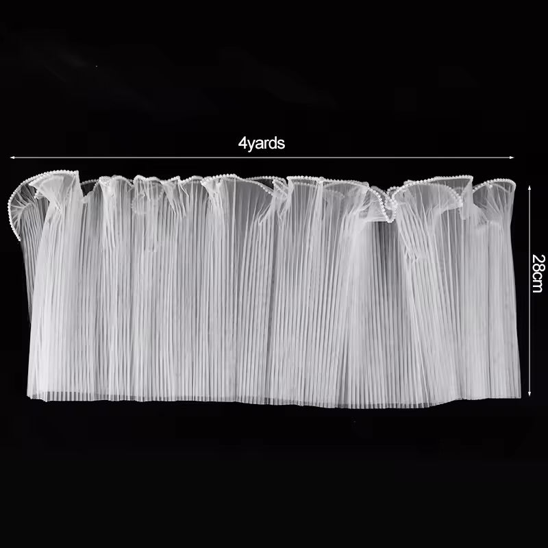 Pearl Edge Mesh Bouquet Wrapping Paper Roll – Korean Flower Wrapping Net Sheet | Wave Mesh Floral Wrap for Bouquets, Gifts & Decorations