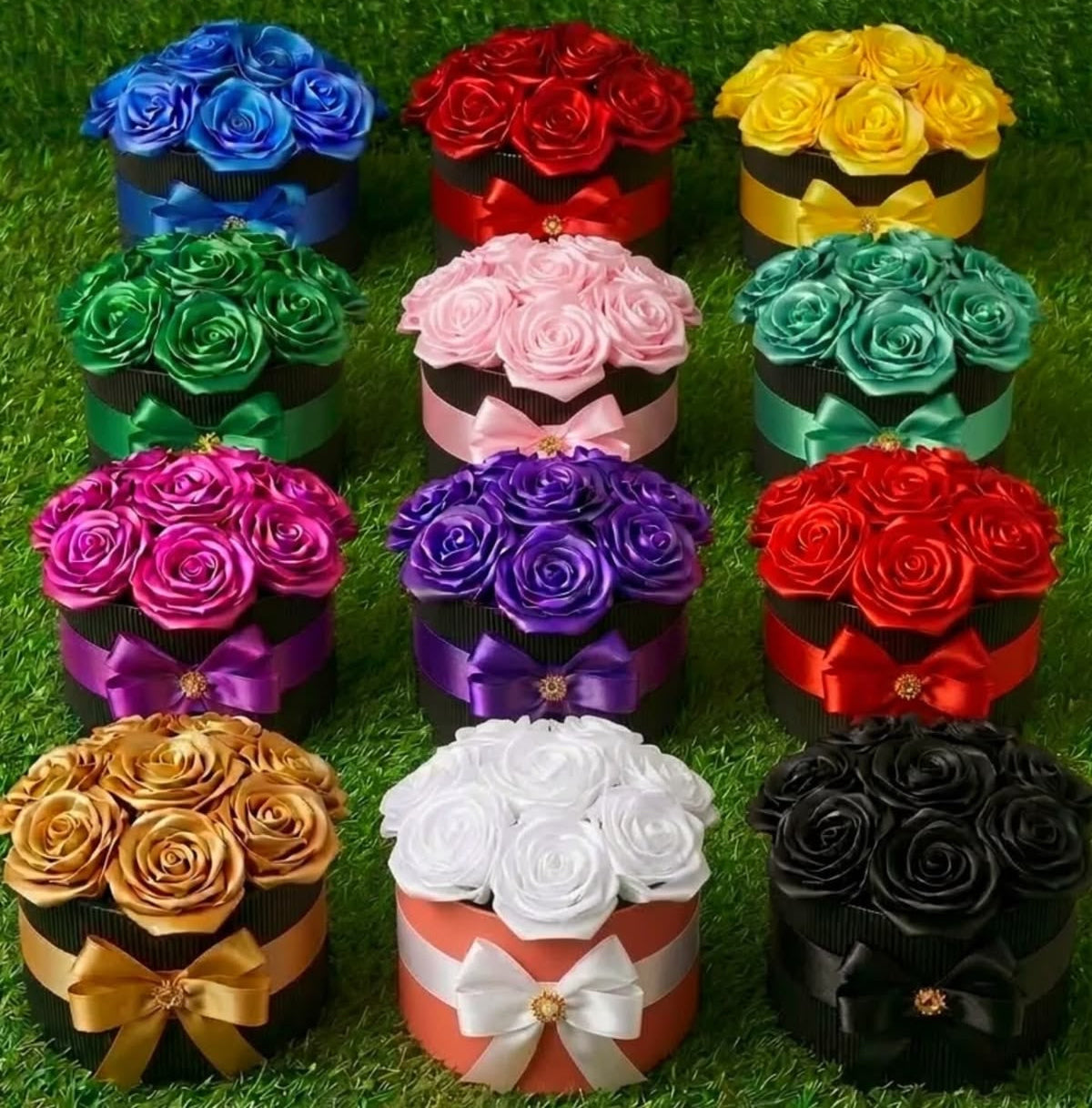 Handmade Satin Ribbon Rose – 6.5cm Decorative Artificial Flower | Premium Craft Flower