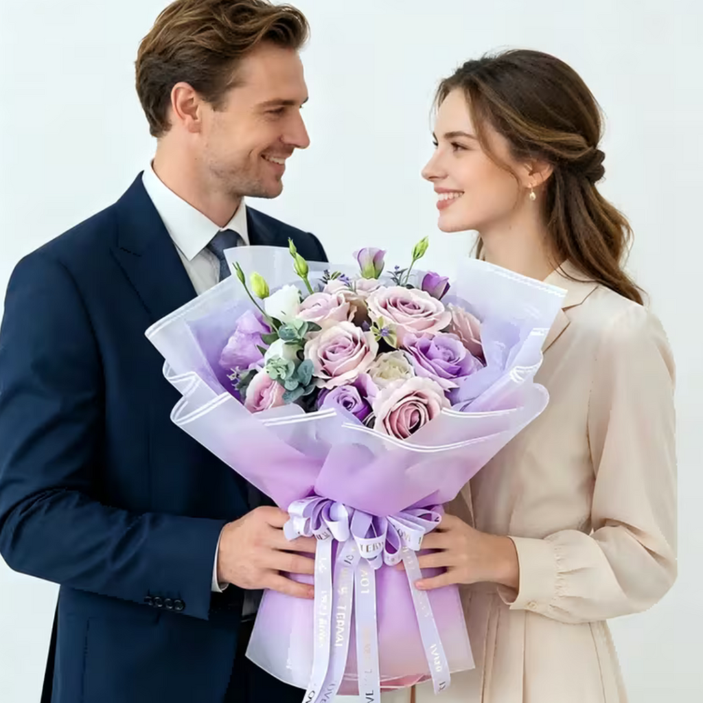 Aurora Fade Frosted Bouquet Wrapping Sheets – Premium Gradient Translucent Floral Wrapping Paper (20 Sheets)
