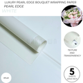 Luxury Pearl Edge Bouquet Wrapping Paper – Premium Matte Translucent Floral Wrapping Sheets for Fresh Flower Bouquets | Pack of 5 Sheets