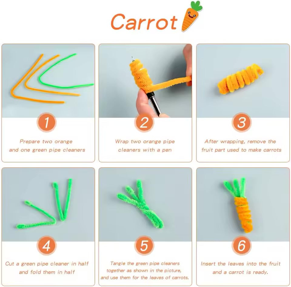 Pipe Cleaners Craft Sticks 100 Pcs (2 Color Mix) | Velvet Pipe Cleaner Chenille Stems 30cm (50+50) for DIY Crafts, Handmade Flowers, Bouquet Decoration & School Projects