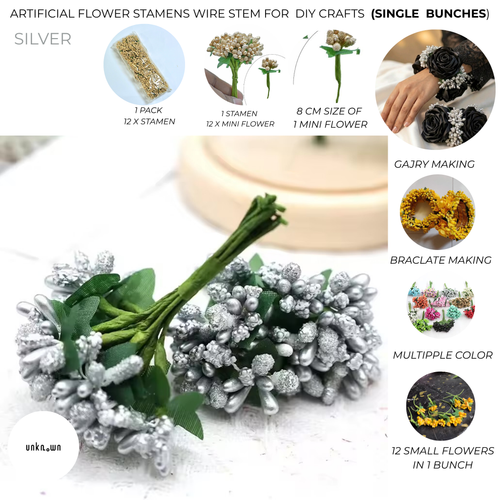 Artificial Flower Stamens Wire Stem for Bouquets & DIY Crafts (Single Bunch)