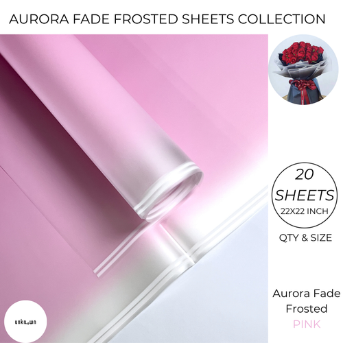 Aurora Fade Frosted Bouquet Wrapping Sheets – Premium Gradient Translucent Floral Wrapping Paper (20 Sheets)