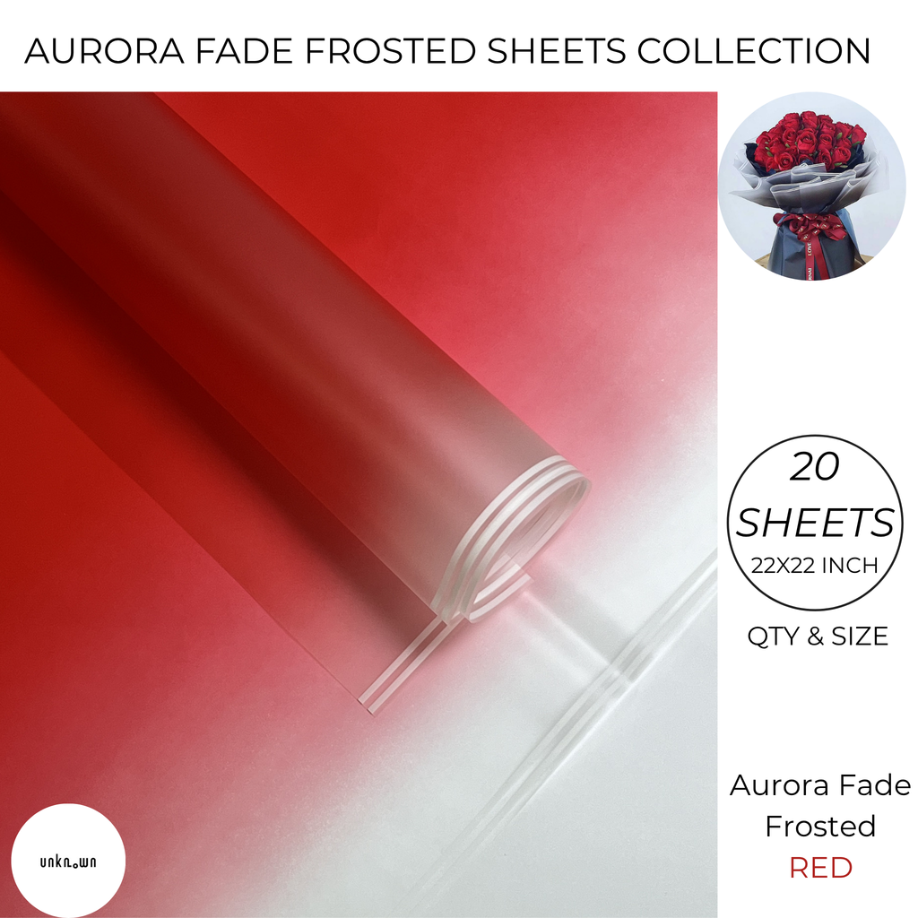 Aurora Fade Frosted Bouquet Wrapping Sheets – Premium Gradient Translucent Floral Wrapping Paper (20 Sheets)