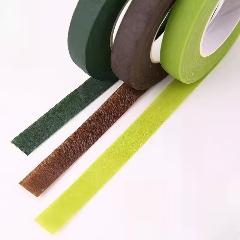 Premium Floral Tape 1.2cm x 25 Yards – Dark Green Florist Stem Wrap Tape for Flower Bouquets, Artificial Flowers, Floral Arrangements & DIY Crafts