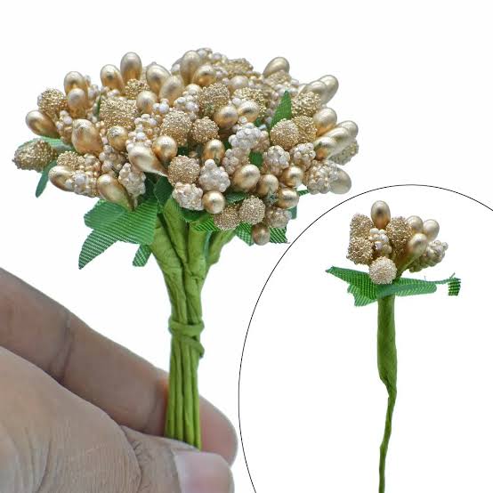 Artificial Flower Stamens Wire Stem for Bouquets & DIY Crafts (Single Bunch)