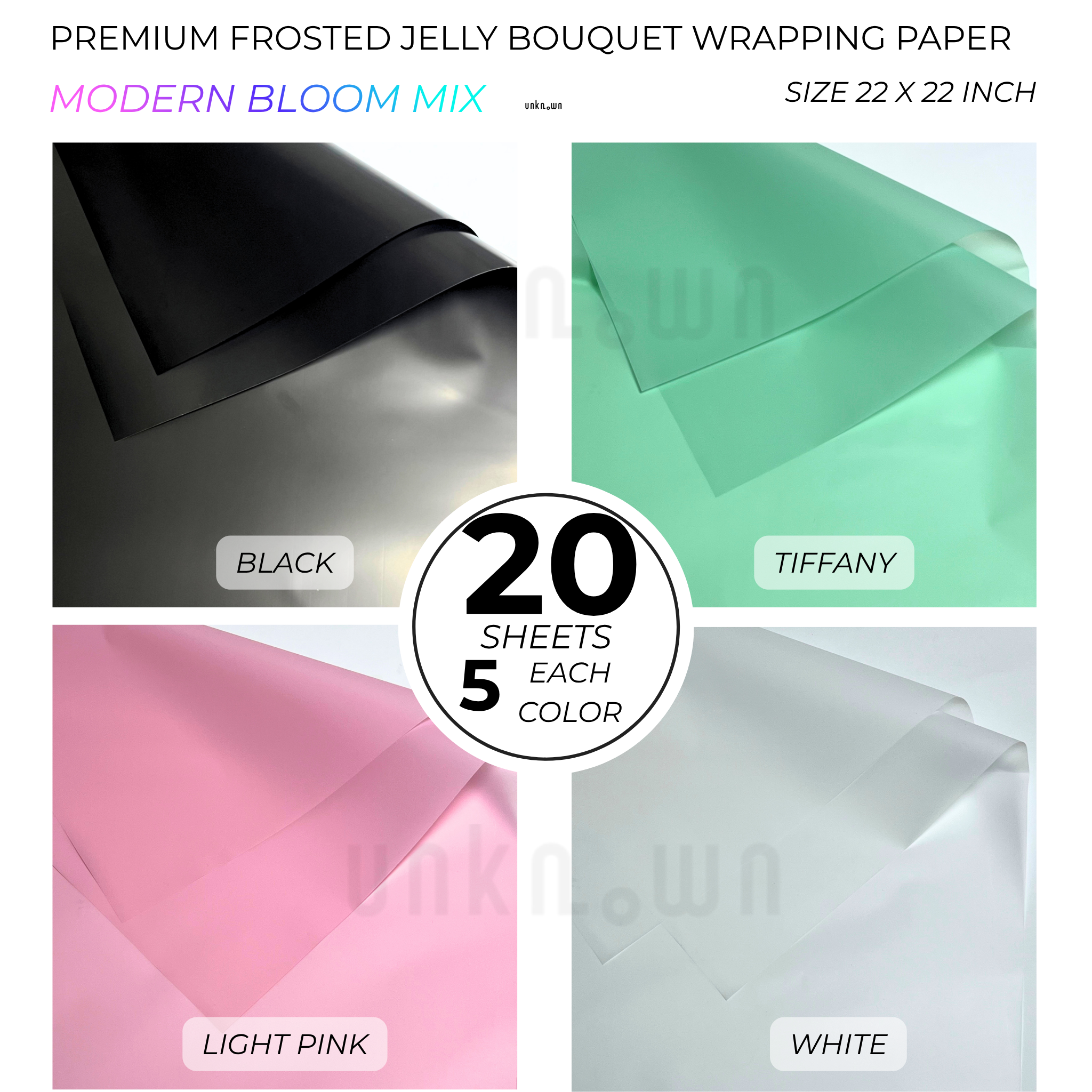 Premium Frosted Jelly Bouquet Wrapping Paper – Translucent Korean Flower Wrapping Sheets for Fresh Flowers, Florist Bouquets & Floral Packaging