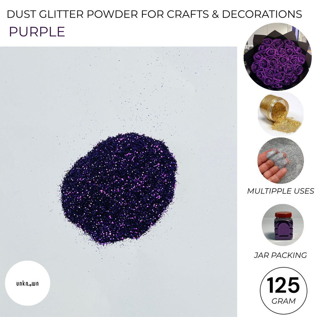 Premium Dust Glitter Powder for Crafts & Decorations (125g Jar Pack)
