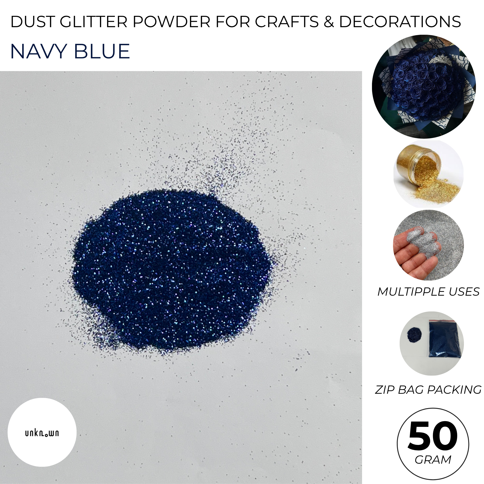 Premium Dust Glitter Powder for Crafts & Decorations (50g)