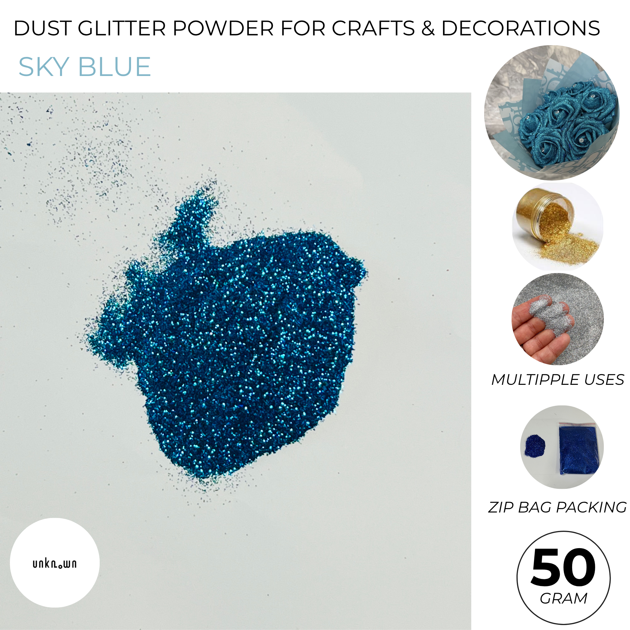 Premium Dust Glitter Powder for Crafts & Decorations (50g)