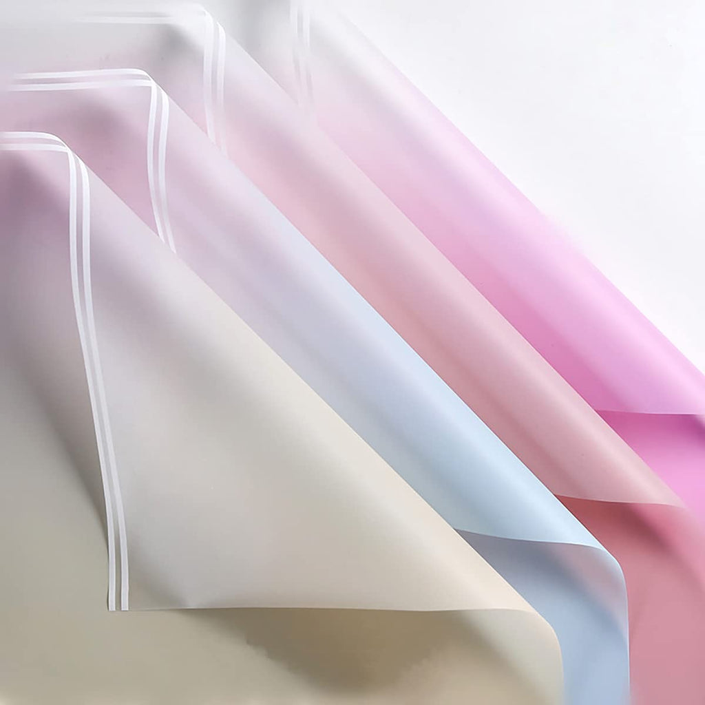 Aurora Fade Frosted Bouquet Wrapping Sheets – Premium Gradient Translucent Floral Wrapping Paper (20 Sheets)