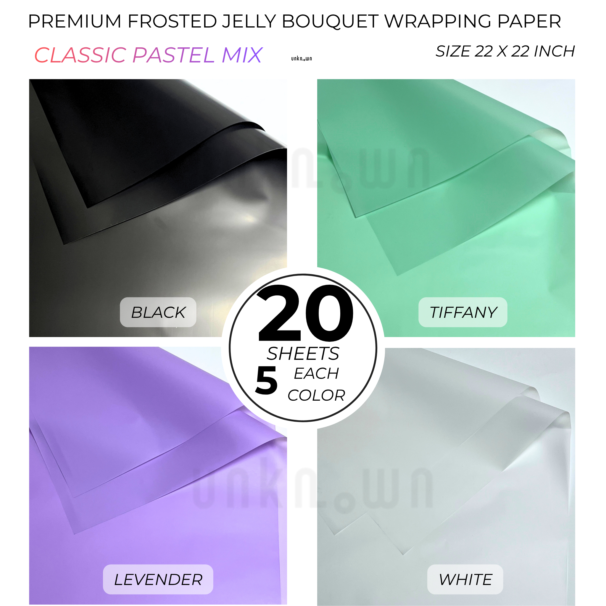 Premium Frosted Jelly Bouquet Wrapping Paper – Translucent Korean Flower Wrapping Sheets for Fresh Flowers, Florist Bouquets & Floral Packaging