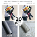 Halo Drift Translucent Bouquet Sheets – Premium Circular Line Flower Wrapping Paper for Bouquets, Gifts & Floral Arrangements (20 Sheets)
