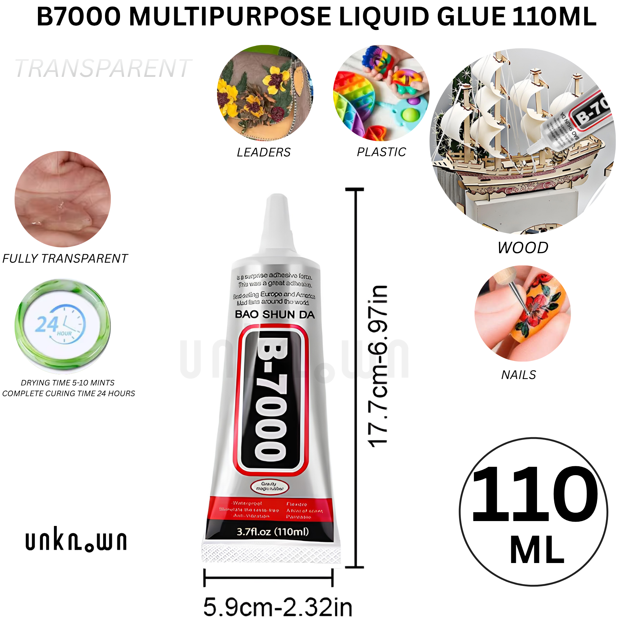 B7000 Multipurpose Liquid Glue 50ml & 110ml – Mobile Phone Screen, LCD, Rhinestone, Jewelry, Fabric, Craft & DIY Repair Adhesive