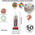 B7000 Multipurpose Liquid Glue 50ml & 110ml – Mobile Phone Screen, LCD, Rhinestone, Jewelry, Fabric, Craft & DIY Repair Adhesive