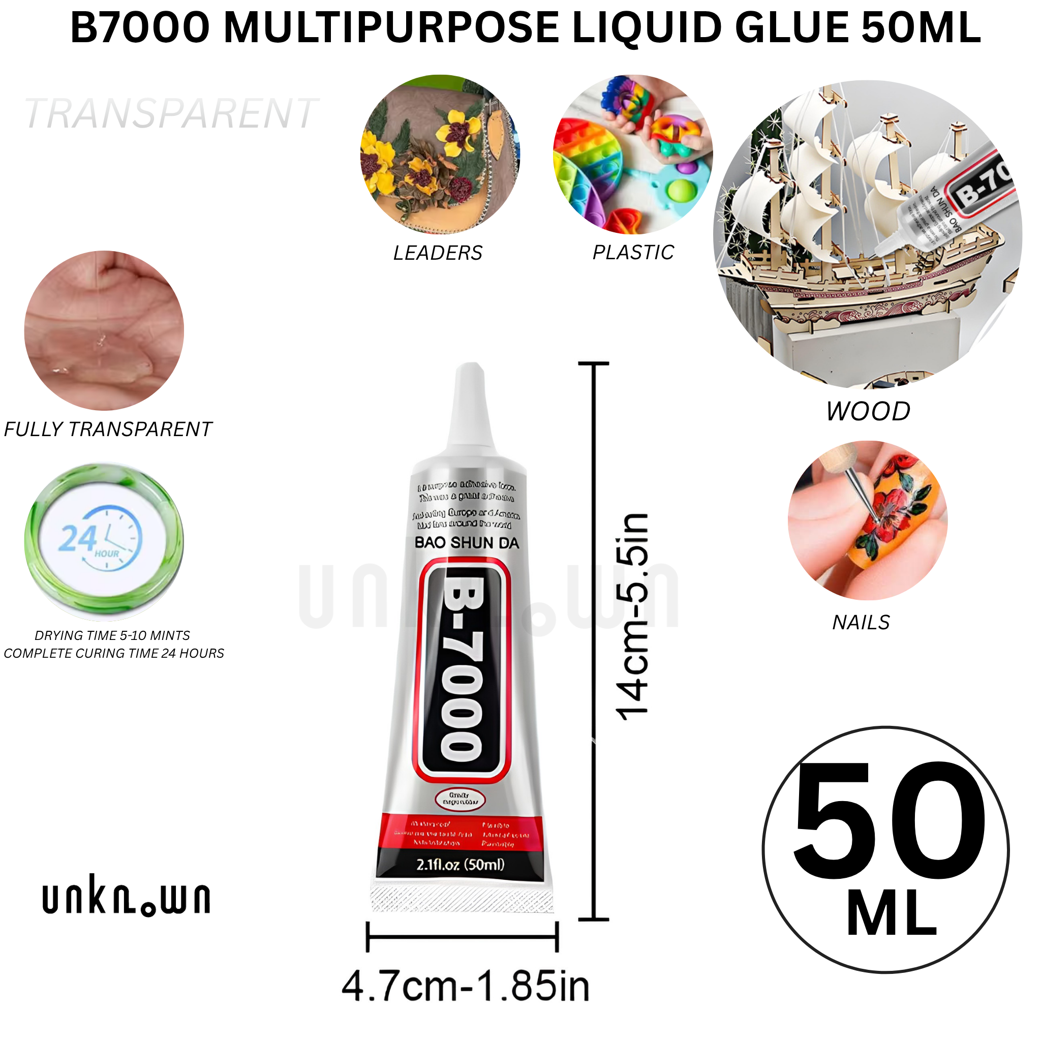 B7000 Multipurpose Liquid Glue 50ml & 110ml – Mobile Phone Screen, LCD, Rhinestone, Jewelry, Fabric, Craft & DIY Repair Adhesive