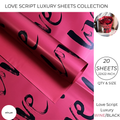 Love Script Luxury Bouquet Wrapping Sheets – Romantic Floral, Gift & Money Bouquet Paper (Pack of 20 Sheets)