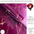 Luxury Gold Marble Frosted Bouquet Wrapping Sheets (20 Sheets Pack) | Transparent Floral & Money Bouquet Wrapping Paper