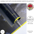 Marble Mist with Golden Border – Luxury Floral & Gift Wrap Paper (Pack of 20 Sheets)