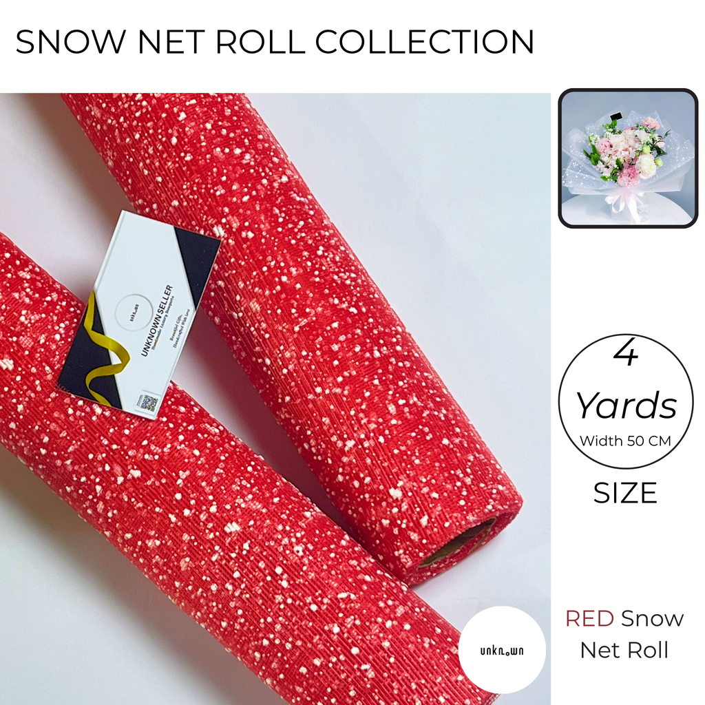 Snow Mesh Roll for Flower Wrapping & Bouquet Decoration (50cm × 4 Yard)