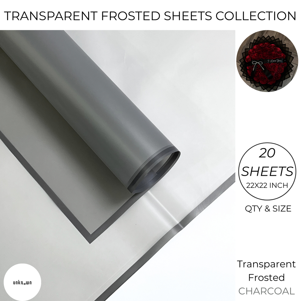 Premium Transparent Frosted Bouquet Wrapping Sheets with Colored Border (20 Sheets Pack) | Flower & Gift Wrapping Paper