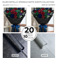 Premium Silver Metallic Sprinkle Matte Bouquet Wrapping Sheets – Luxury Floral, Gift & Money Bouquet Paper (20 Sheets Pack)