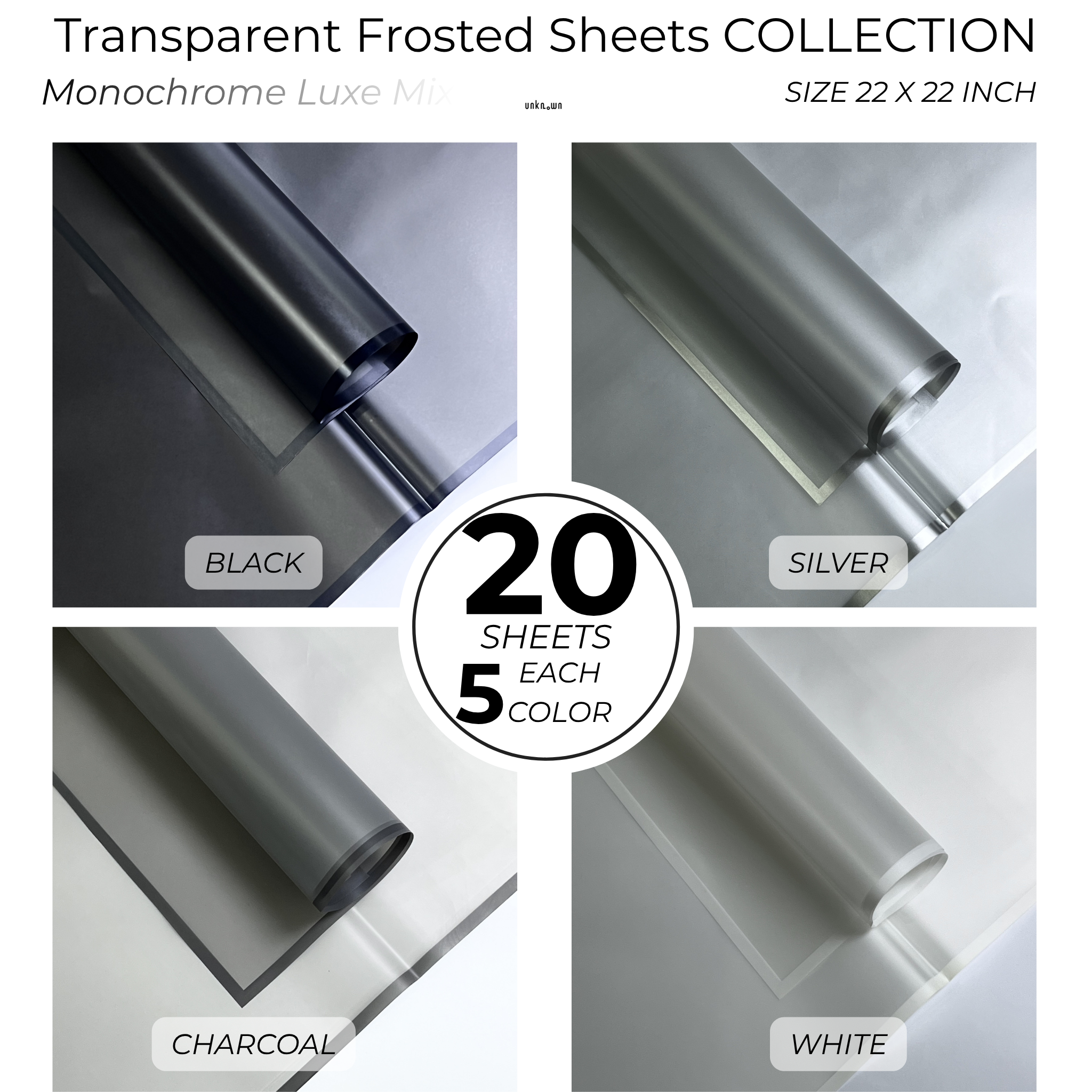 Premium Transparent Frosted Bouquet Wrapping Sheets with Colored Border (20 Sheets Pack) | Flower & Gift Wrapping Paper