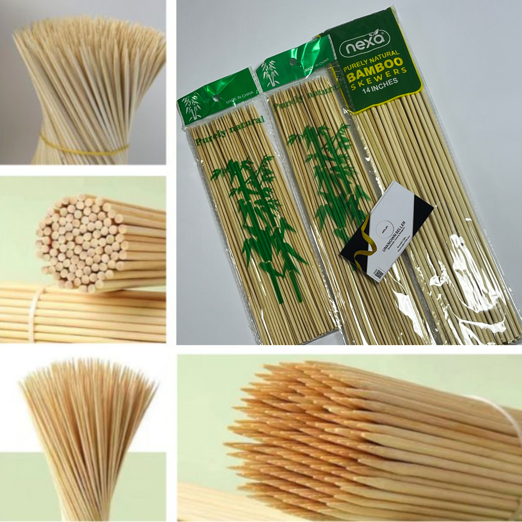 Wooden Bamboo Sticks for Flower Bouquets & Crafts (10, 12 & 14 Inch)