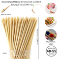 Wooden Bamboo Sticks for Flower Bouquets & Crafts (10, 12 & 14 Inch)